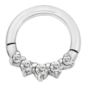 16 Gauge | 8mm 5 Bling Rating Septum Clicker