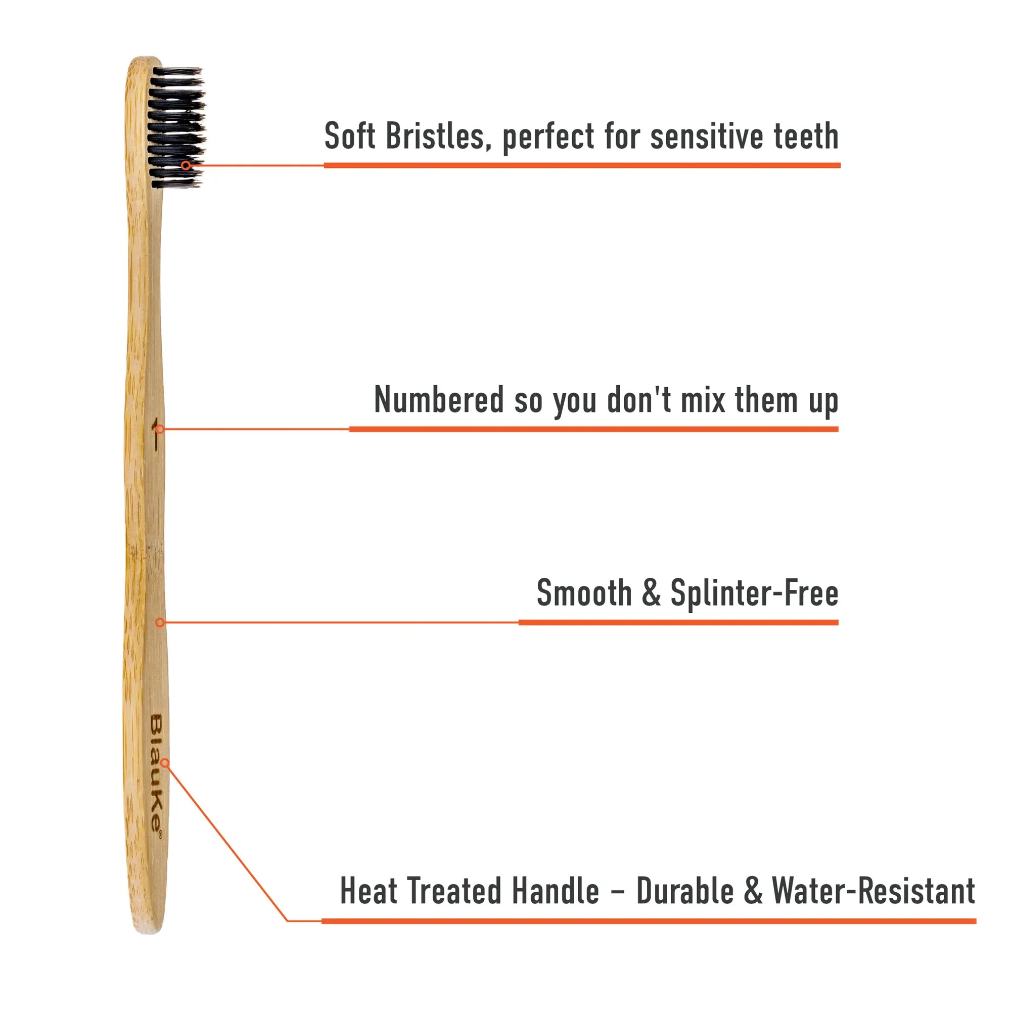 Bamboo Toothbrush Set 4-Pack - Bamboo Toothbrushes with Soft Bristles for Adults - Eco-Friendly, Biodegradable, Natural Wooden Toothbrushes