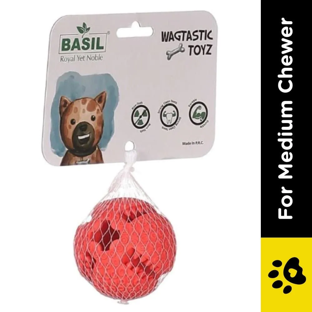 Basil Treat Dispensing Solid Chew Ball Toy for Dogs