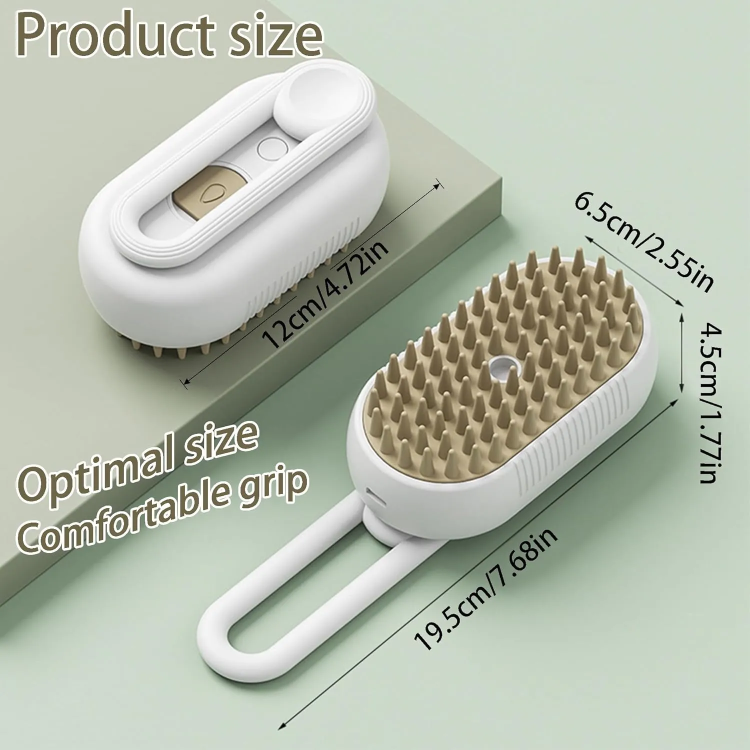 Cat Steam Brush Cat Brush for Shedding Steam Cat Brush Dog Brush with Steam Self Cleaning Pet Hair Cleaning Brush Comb for Cats Dogs Spray 3 in 1 Cat Brush for Pet Grooming (grey)
