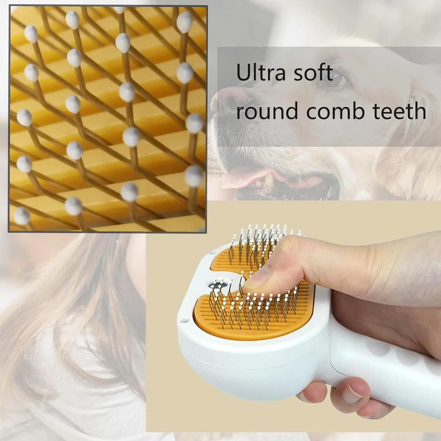 Cat Steam Brush Cat Brush for Shedding Steam Cat Brush Dog Brush with Steam Self Cleaning Pet Hair Cleaning Brush Comb for Cats Dogs Spray 3 in 1 Cat Brush for Pet Grooming (grey)
