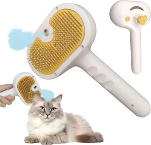 Cat Steam Brush Cat Brush for Shedding Steam Cat Brush Dog Brush with Steam Self Cleaning Pet Hair Cleaning Brush Comb for Cats Dogs Spray 3 in 1 Cat Brush for Pet Grooming (grey)