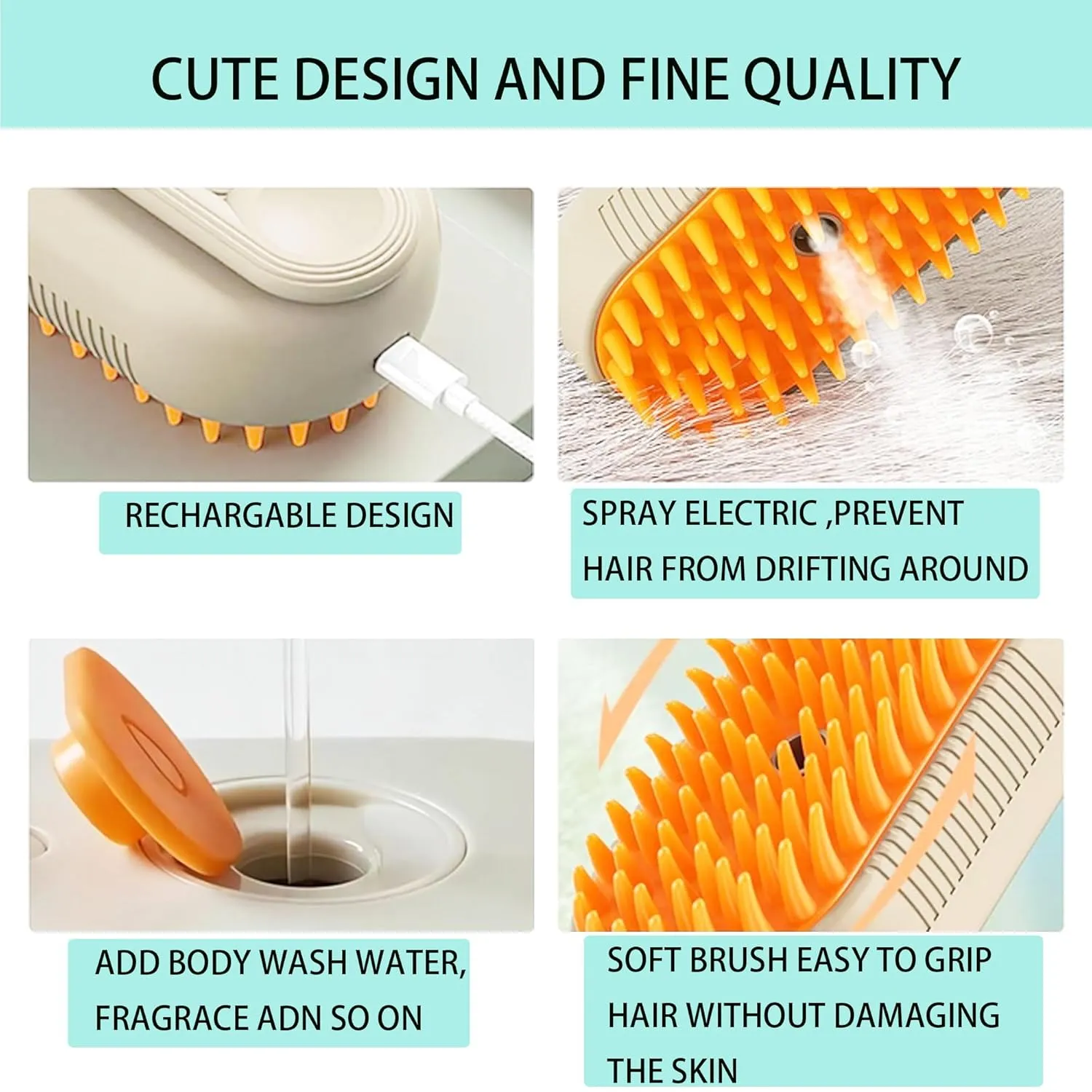 Cat Steam Brush Cat Brush for Shedding Steam Cat Brush Dog Brush with Steam Self Cleaning Pet Hair Cleaning Brush Comb for Cats Dogs Spray 3 in 1 Cat Brush for Pet Grooming (grey)