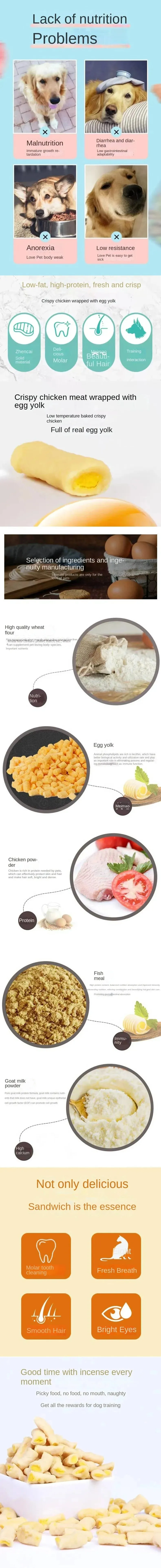 Egg Yolk Sandwich Crisp Biscuits for Pets
