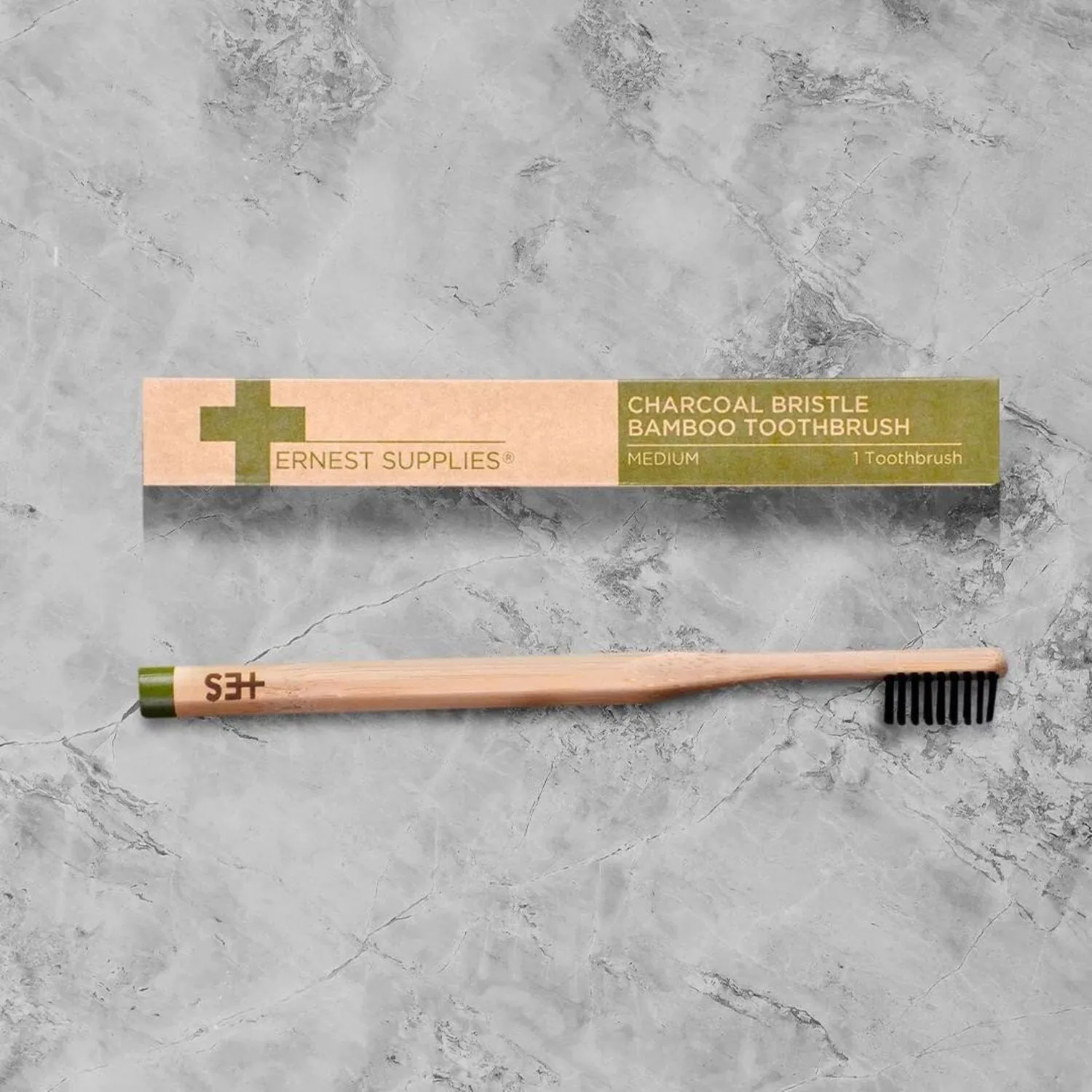 Ernest Supplies Charcoal Bristle Bamboo Toothbrush