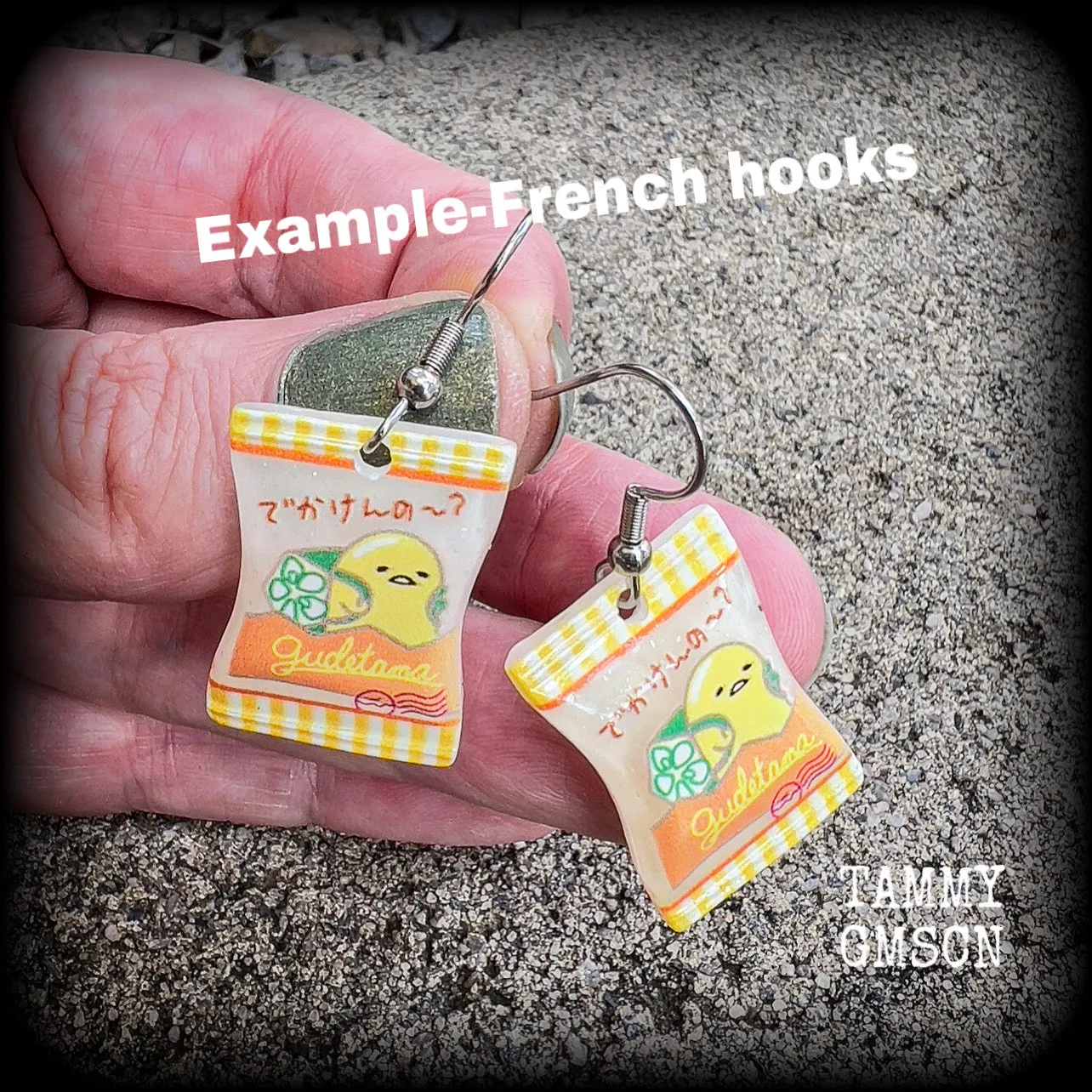 Gudetama 'Japanese snacks' earrings-Kawaii earrings