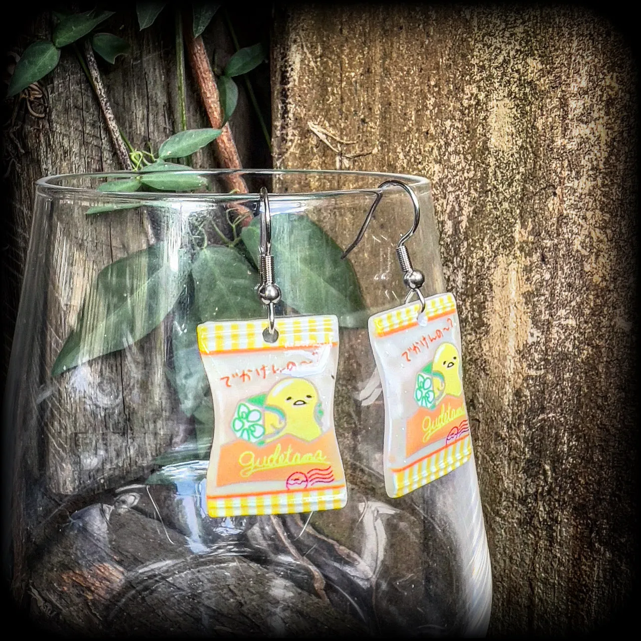 Gudetama 'Japanese snacks' earrings-Kawaii earrings