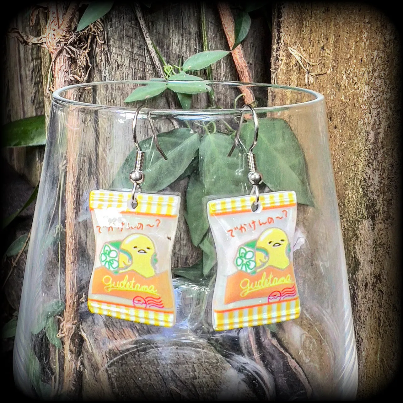 Gudetama 'Japanese snacks' earrings-Kawaii earrings