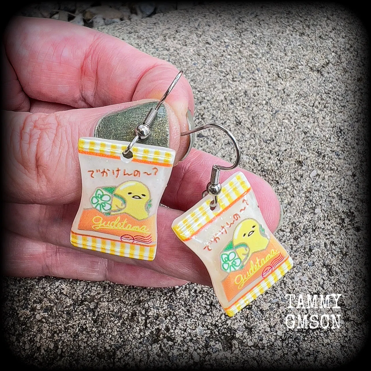 Gudetama 'Japanese snacks' earrings-Kawaii earrings