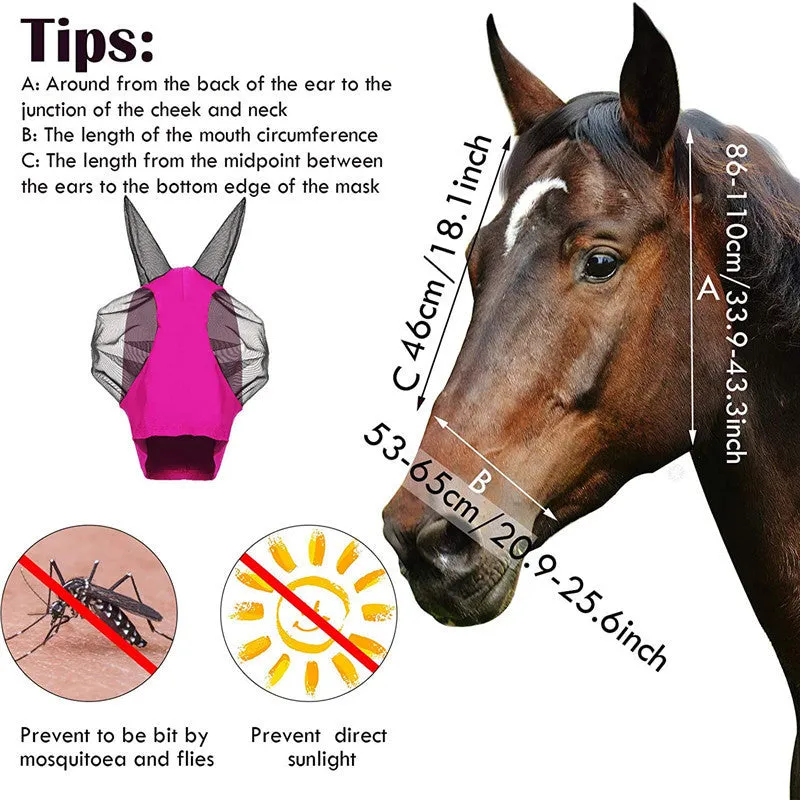 Lycra Horse Fly Mask with Ears