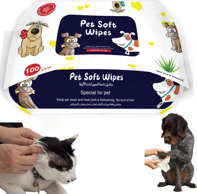 Pet Grooming Wipes - Clean Body, Skin & Bum for Dogs & Cats
