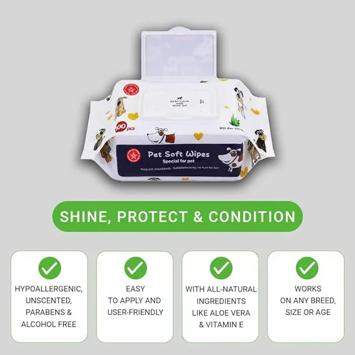 Pet Grooming Wipes - Clean Body, Skin & Bum for Dogs & Cats