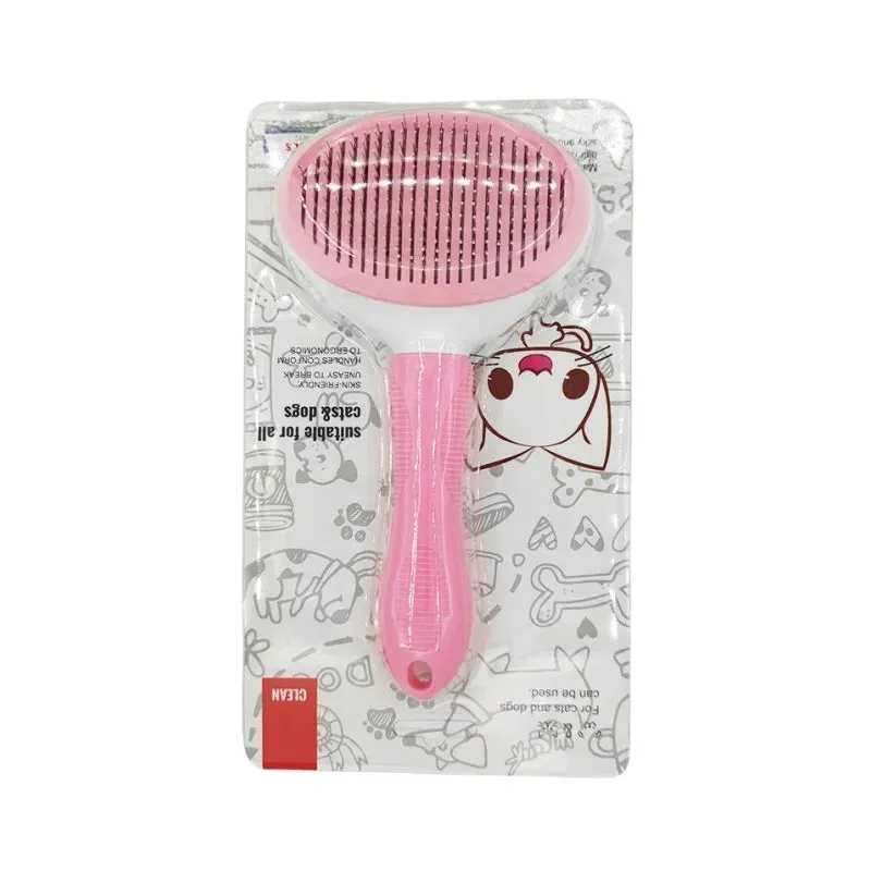 Self-Cleaning Pet Hair Remover Brush for Cats & Dogs – Slicker Comb for Grooming and Hair Removal