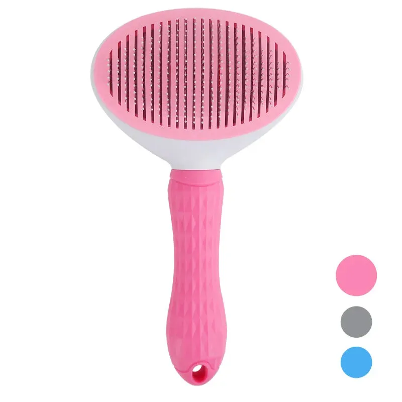Self-Cleaning Pet Hair Remover Brush for Cats & Dogs – Slicker Comb for Grooming and Hair Removal