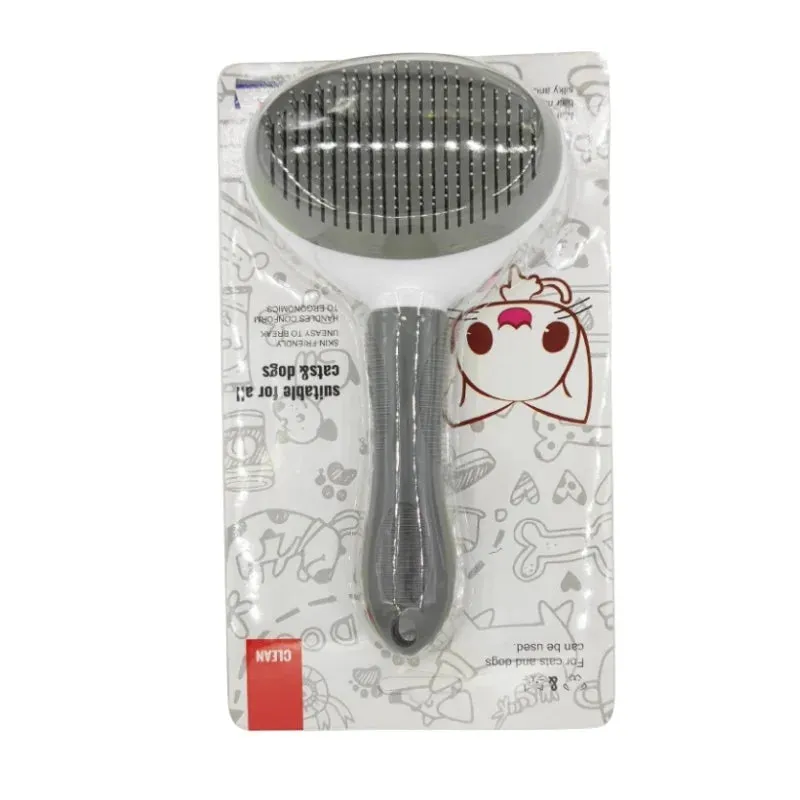 Self-Cleaning Pet Hair Remover Brush for Cats & Dogs – Slicker Comb for Grooming and Hair Removal
