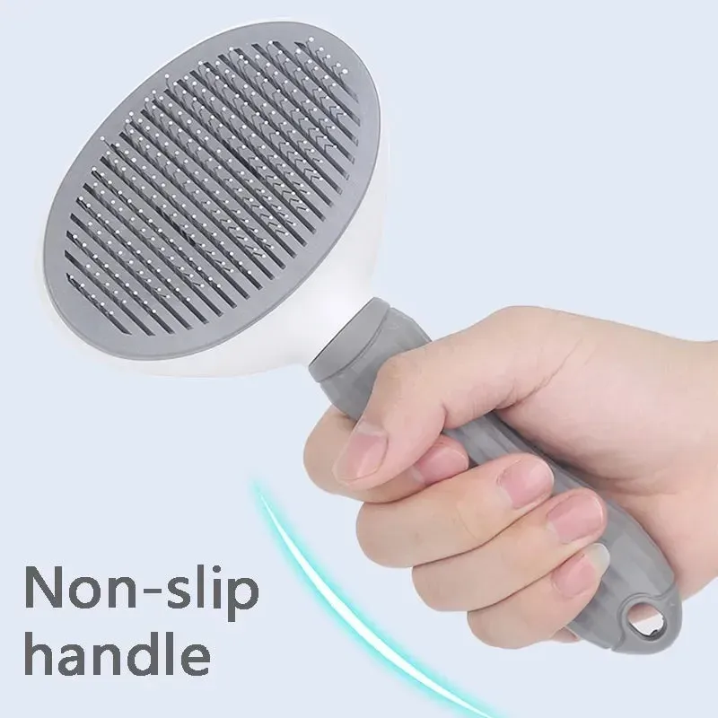 Self-Cleaning Pet Hair Remover Brush for Cats & Dogs – Slicker Comb for Grooming and Hair Removal