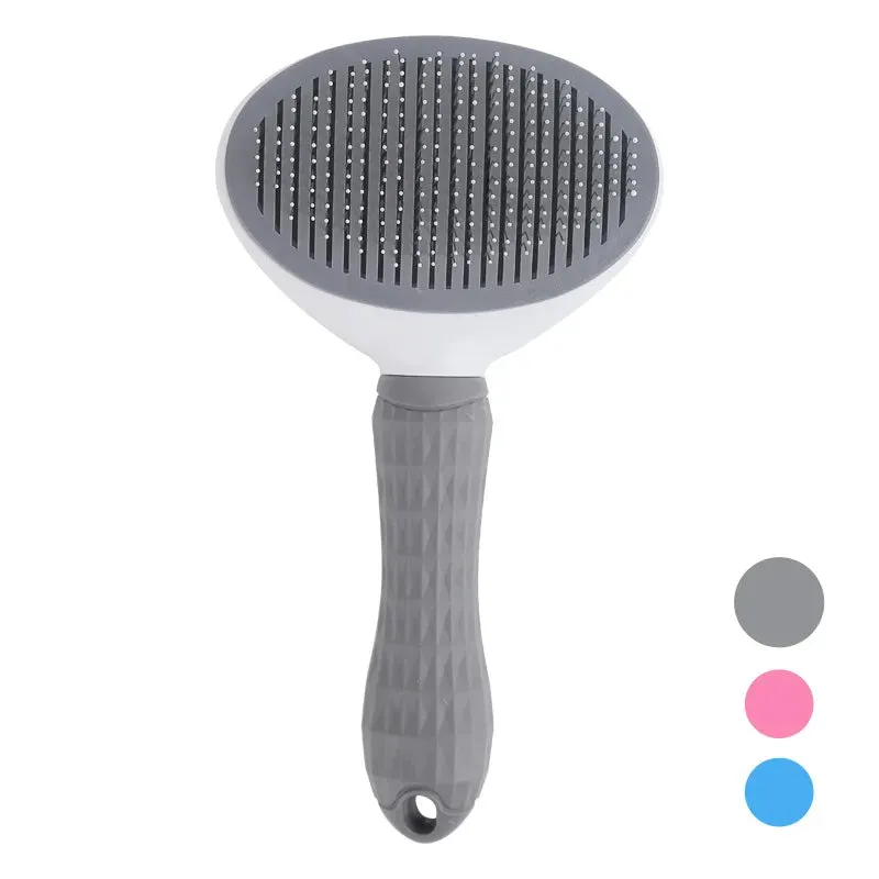 Self-Cleaning Pet Hair Remover Brush for Cats & Dogs – Slicker Comb for Grooming and Hair Removal